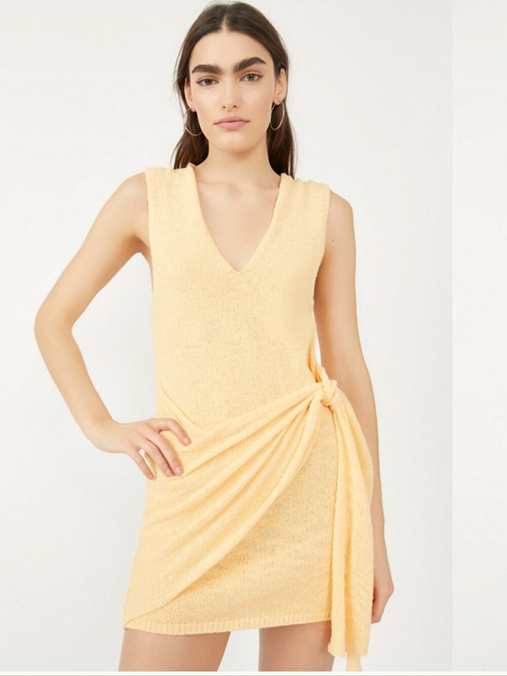 Free People FP Beach Poppy Sweater Mini Dress Yellow Size XS
